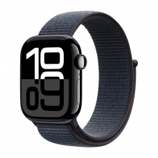 Apple Watch Series 10 46mm Jet Black Aluminum Case with Ink Sport Loop (MWWR3)