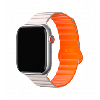 Ремешок Blue Magnetic Silicone Watch Band 42/44/45/49 mm White/Orange (BL005WOR)