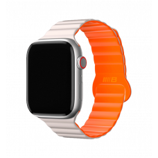 Ремінець Blueo Magnetic Silicone Watch Band 42/44/45/49 mm White/Orange (BL005WOR)