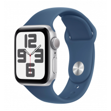 Apple Watch SE2 2024 44mm Silver Aluminium Case with Denim Sport Band M/L (MXER3)
