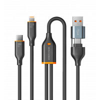 Cable Keephone 3in1 Liquid Silicone Black (DC-23161blk)
