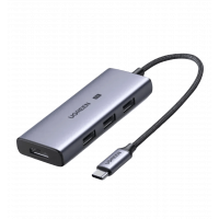 Hub UGREEN CM500 4-in-1 USB Type-C to 3xUSB 3.0 + HDMI Multifunction Adapter Space Gray (50629)