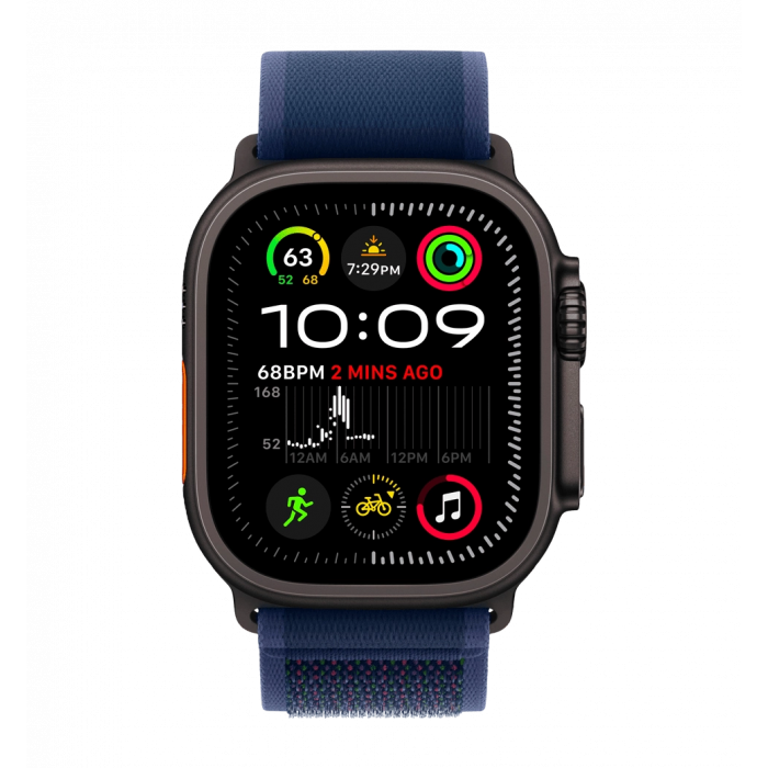 Apple Watch Ultra 2 49mm GPS + LTE Black Titanium Case with Blue Trail Loop S/M (MYTJ3, MYQ73)