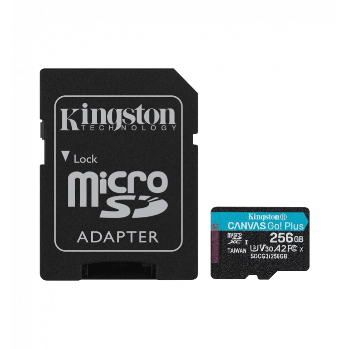 Карта памяти Kingston Canvas Go Plus 256Gb 10 A2 V30 (R170MB/s, W90MB/s)