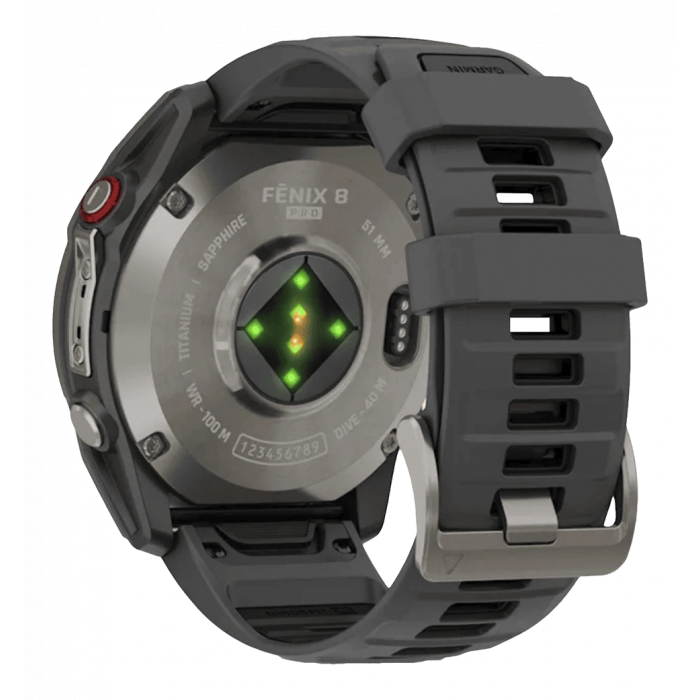 Смарт-годинник Garmin Fenix 8 Pro (51 mm) AMOLED Sapphire, титан з графітово-чорним ремінцем (010-03199-11)