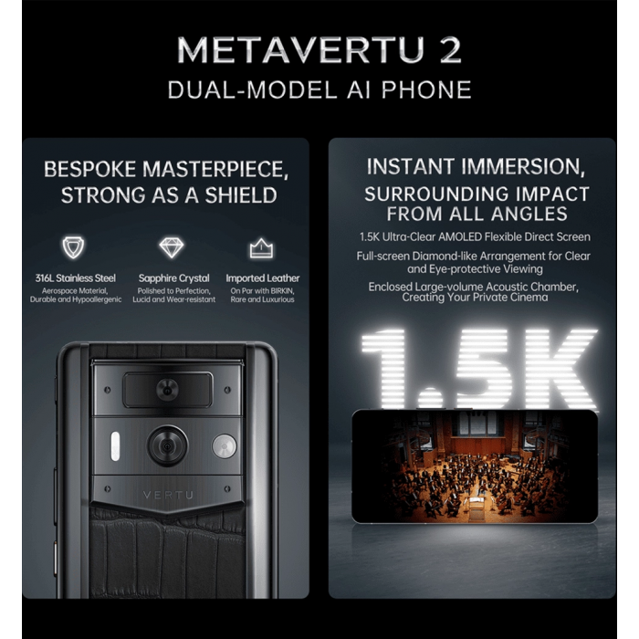 Vertu Metavertu 2 Max Calfskin Web3 AI Phone – Caramel Brown 1TB
