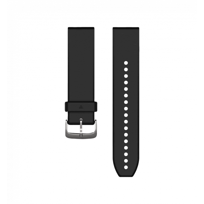 Ремешки для часов Garmin QuickFit 22 силиконовые, черные с серебристой фурнитурой