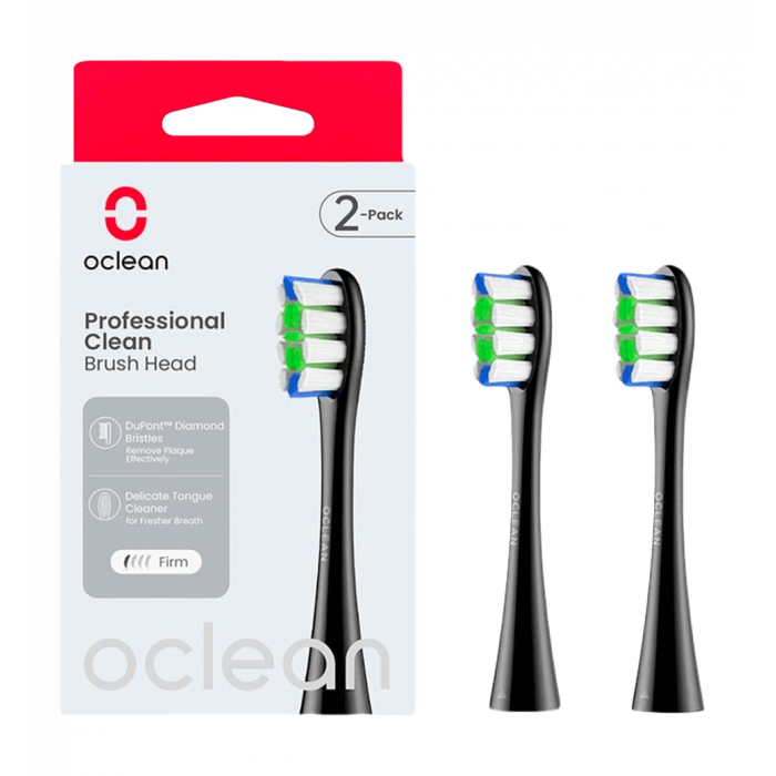 Насадка для зубної електрощітки Oclean P1C5 B02 Professional Clean Brush Head Black (2 шт) (6970810553857)