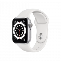 Apple Watch S6 44mm Sil Alu Case with White Sp Band (M00D3) БУ