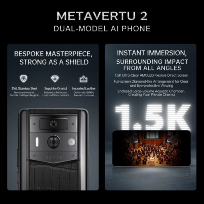 VERTU METAVERTU 2 CALFSKIN WEB3 AI PHONE 512GB Moon White