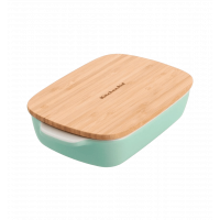 Baking dish with a lid KitchenAid porcelain, 24.1×15×6 cm, 0.9 l, pistachio color (CC007424-001)