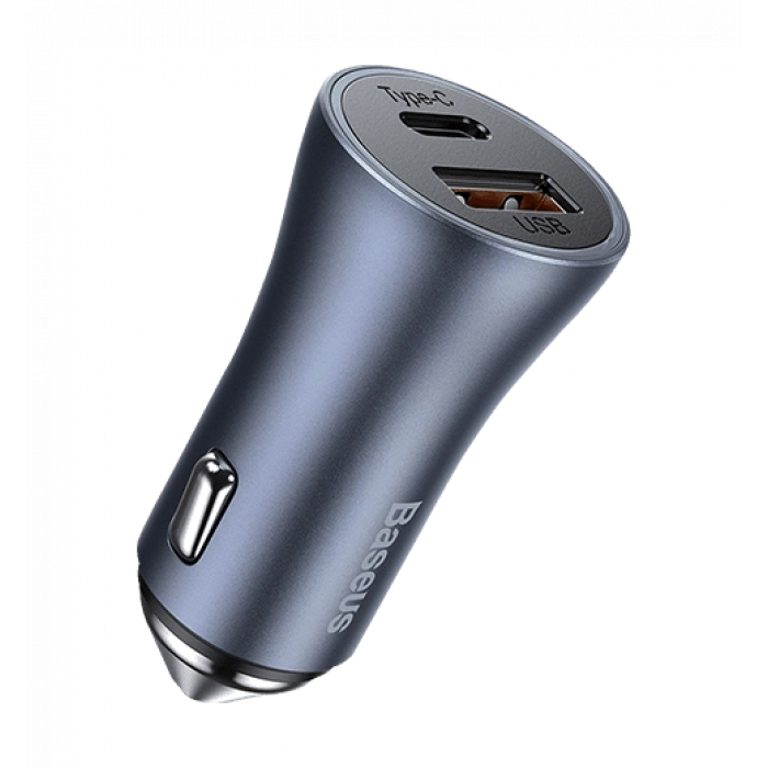 АЗП Baseus USB+USB-C Golden Contactor Pro 40W Dark Grey (CCJD-0G)