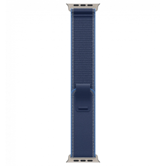 Apple Watch Ultra 3 GPS + Cellular 49mm Natural Titanium Case with Blue/Bright Blue Trail Loop - S/M (MEWR4)