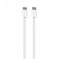 Зарядный кабель Puro Braided Cable FABK4 USB-C to USB-C, 1.5m 60W 480mbps, white PUCCCFABK415MTWHI