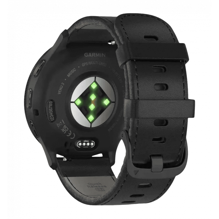Smart watch Garmin Venu 3 Slate S. Steel Bezel w. Black Case and Leather Band (010-02784-52/02) UA
