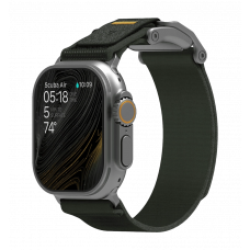 Ремінець AULUMU A11 band for Apple Watch,  Silver buckle+Orange Strap silver+misty green A11-NL-SL-OG