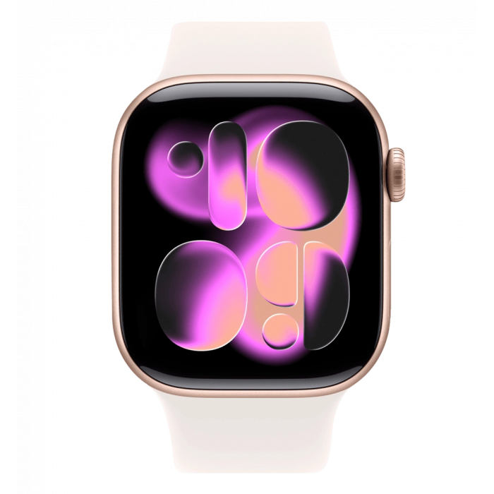 Apple Watch Series 11 GPS 46mm Rose Gold Aluminium Case with Light Blush Sport Band - S/M (MEV64)