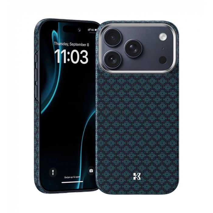 Чохол Benks ArmorGrid Magnetic Case Kevlar® Fiber iP17 Pro Max Blue-Collector's Edition