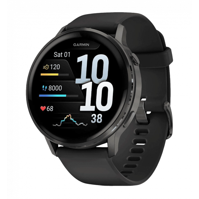 Smart watch Garmin Venu 4 45 mm Slate with Black Silicone Band (010-03014-00)