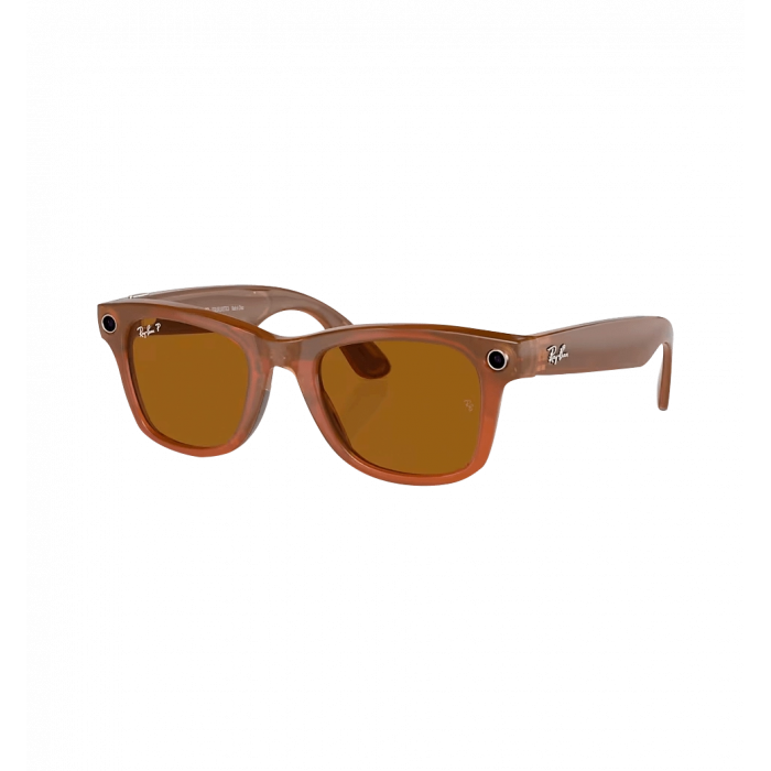 Smart glasses Ray-Ban Meta Wayfarer Shiny Caramel/Polar Brown size L (RW4006 670683 50-22)