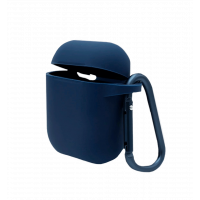 Cover Blueo Liquid Silicone Case for AirPods with Carbine Midnight Blue