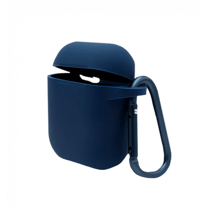 Cover Blueo Liquid Silicone Case for AirPods with Carbine Midnight Blue