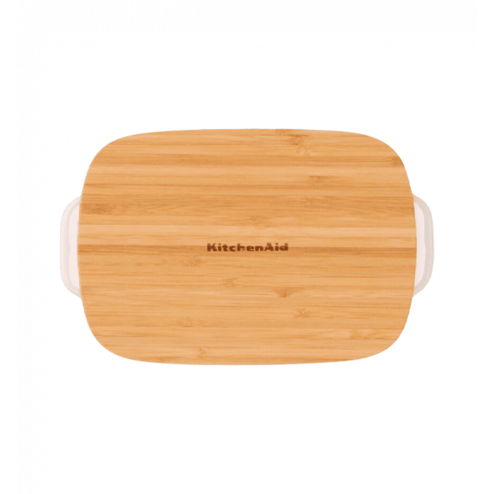 Baking dish with a lid KitchenAid porcelain, 24.1×15×6 cm, 0.9 l, cream color (CC006105-001)