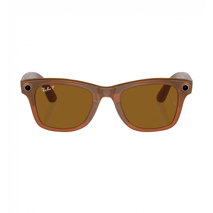 Smart glasses Ray-Ban Meta Wayfarer Shiny Caramel/Polar Brown size L (RW4006 670683 50-22)