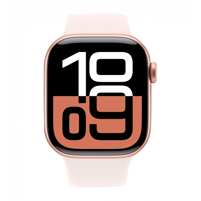 Apple Watch Series 10 42mm Rose Gold Aluminum Case with Light Blush Sport Band - M/L (MWWJ3)