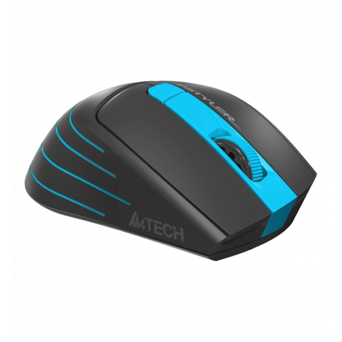 Миша бездротова A4Tech Fstyler FG30S (Blue), безшумна, USB, колір чорний+блакитний