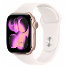 Apple Watch Series 11 GPS 46mm Rose Gold Aluminium Case with Light Blush Sport Band - M/L (MEV74)