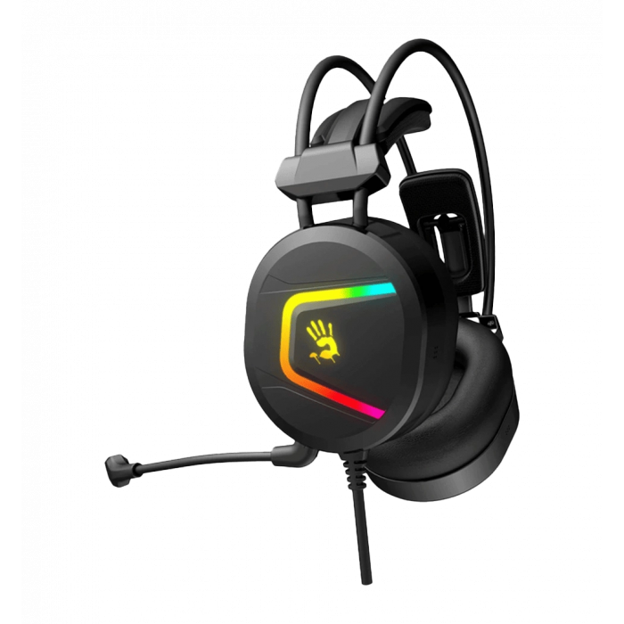 Гарнитура игровая Bloody G573P с подсветкой, USB + 3.5 jack — это универсальное решение для геймеров, которые ценят совместимость с разными платформами: от ПК до консолей и смартфонов. Модель оснащена 50 мм драйверами с лазерной обрабо