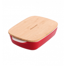 Форма для випічки з кришкою KitchenAid керамогранітна, 24.1×15×6 см, 0.9 л, колір червоний (CC006104-001)