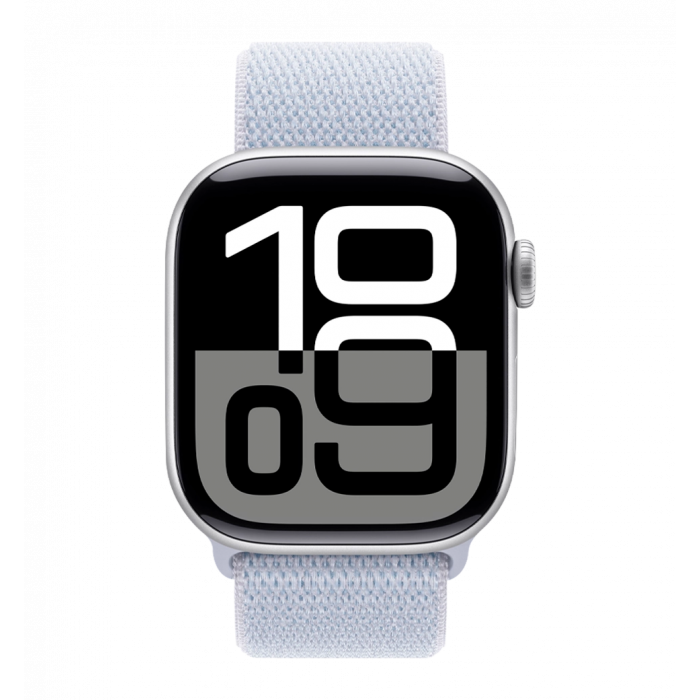 Apple Watch Series 10 42mm Silver Aluminum Case with Blue Cloud Sport Loop (MWWD3)