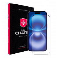 Захисне Скло +NEU Chatel Corning Gorilla Glass with Mesh for iPhone 16 Plus/15 Plus Front Black