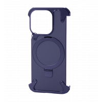 Чохол Leather Metal Frame MagSafe for iPhone 15 Pro Max Blue