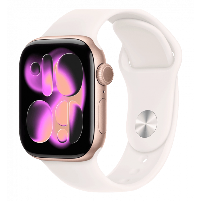 Apple Watch Series 11 GPS 42mm Rose Gold Aluminium Case with Light Blush Sport Band - S/M (MEU04)