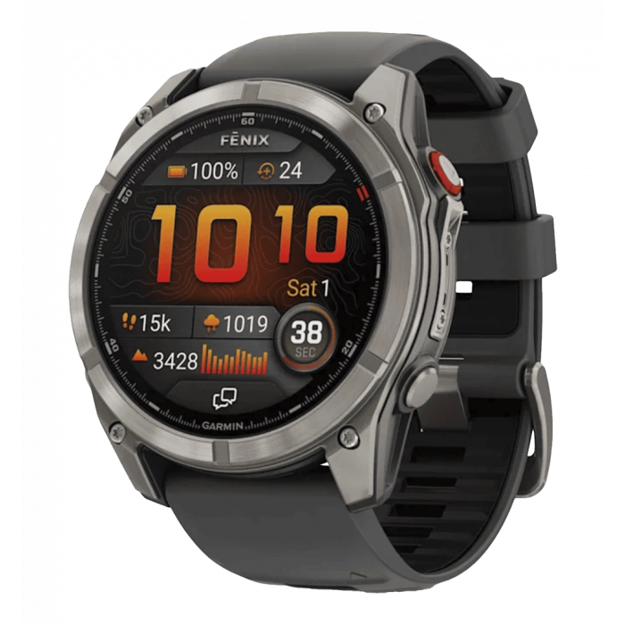 Смарт-годинник Garmin Fenix 8 Pro (51 mm) AMOLED Sapphire, титан з графітово-чорним ремінцем (010-03199-11)