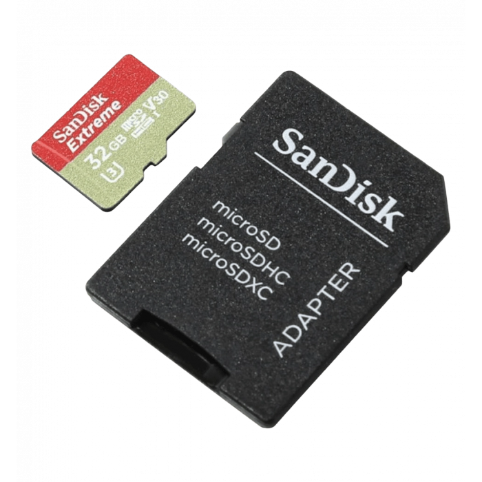 Карта памяти Sandisk microSDHC 32GB Extreme Action A1 Class 10 V30 UHS-I U3 (SDSQXAF-032G-GN6AA)