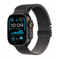 Apple Watch Ultra 2 49mm GPS + LTE Black Titanium Case with Black Titanium Milanese Loop Small (2024) (MX4W3)