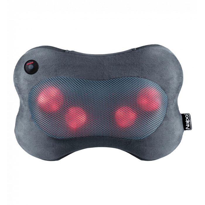 Massage pillow NAIPO Back and Neck (Ultra-soft Plush Fabric) for the back and neck with heating and additional
