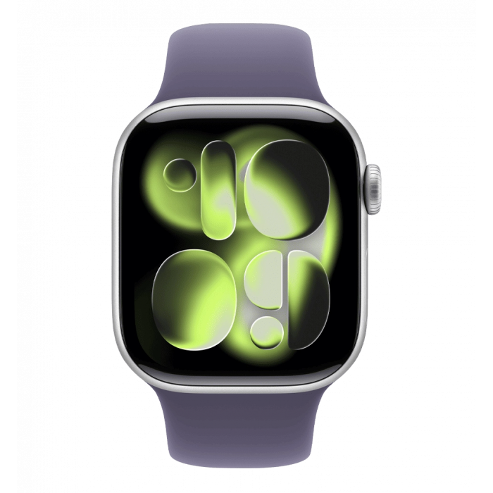 Apple Watch Series 11 GPS 42mm Silver Aluminium Case with Purple Fog Sport Band - S/M (MEU64)