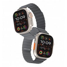 Strap Keephone iBands, Silicone Magnetic Snap Light Gray + Dark Gray (KPIBA49LGYDGY)