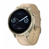 Smart watch Garmin Venu 4 41 mm Lunar Gold with Light Sand Leather Band (010-03013-03)