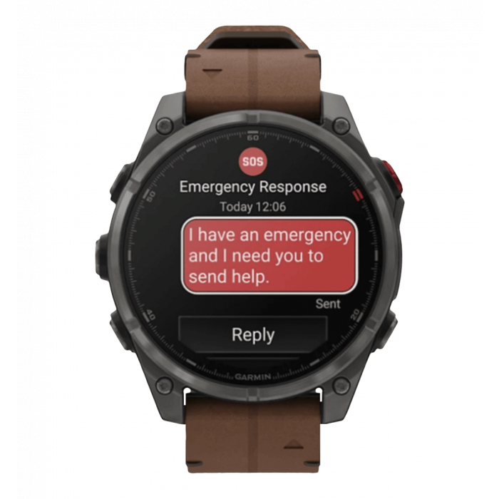 Смарт-годинник Garmin Fenix 8 Pro (47 mm) AMOLED Sapphire, титан Carbon Gray DLC шкіряним ремінцем (010-03198-40)