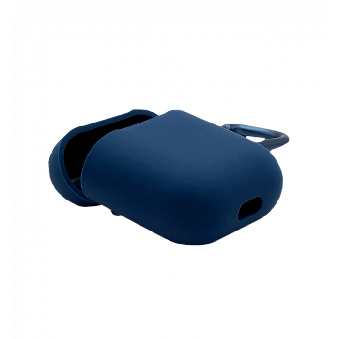 Cover Blueo Liquid Silicone Case for AirPods with Carbine Midnight Blue