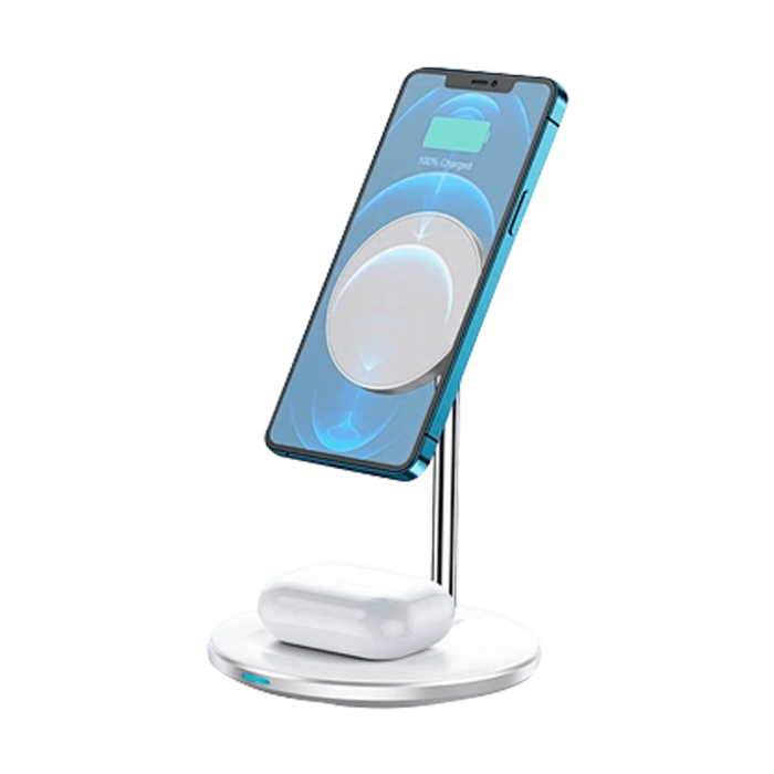 Беспроводная зарядка WIWU [Wi-W019] Wireless Charger Station 2in1 Series (White)
