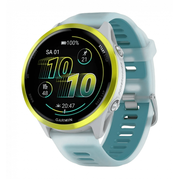 Спортивний годинник Garmin Forerunner 570  47mm Amp Yellow Aluminium with Translucent Whitestone/Turquoise Band (010-02971-01