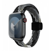 Swicteasy Candy Braided Nylon Watch Loop Strap for Apple Watch 40/41/42mm Black/Gray (SAW341237BY24)