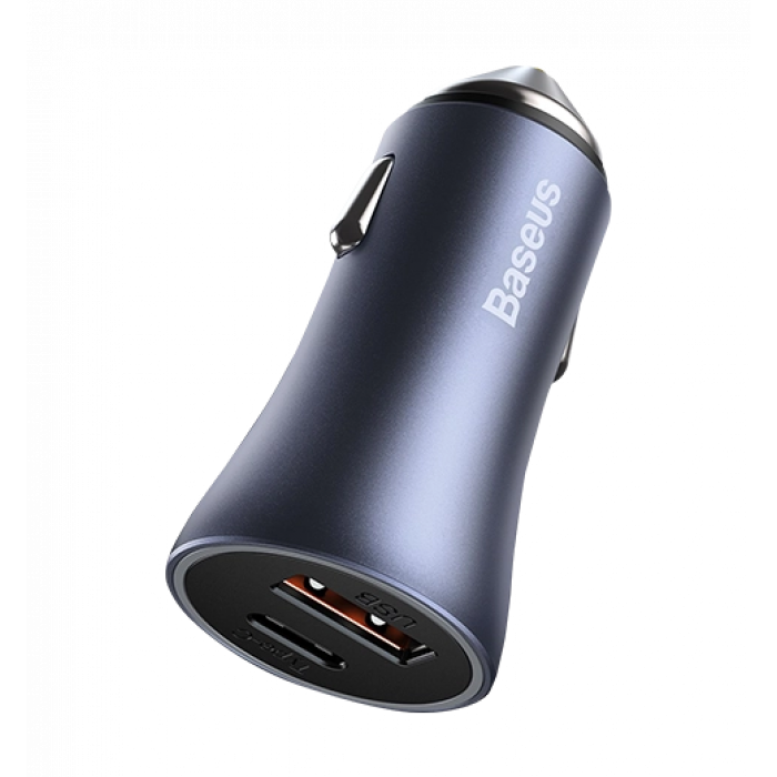 АЗП Baseus USB+USB-C Golden Contactor Pro 40W Dark Grey (CCJD-0G)
